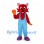 Fox Mascot Costume in Red with Blue Overalls and Purple Shoes