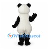 Panda Mascot Costume in Black and White with Rounded Belly