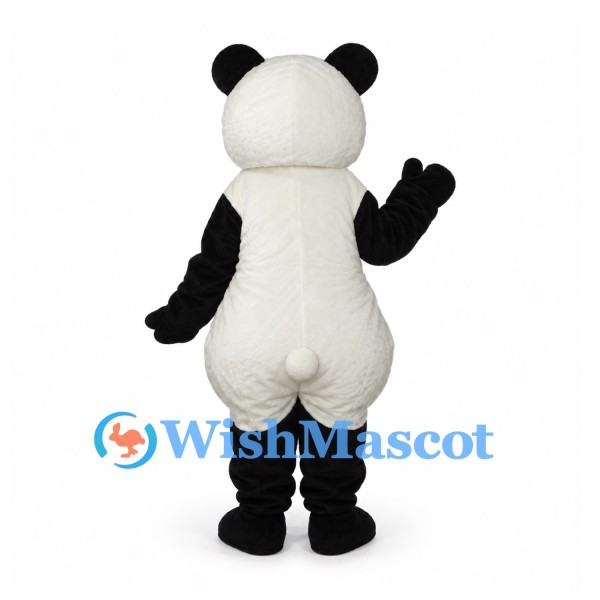 Panda Mascot Costume in Black and White with Rounded Belly