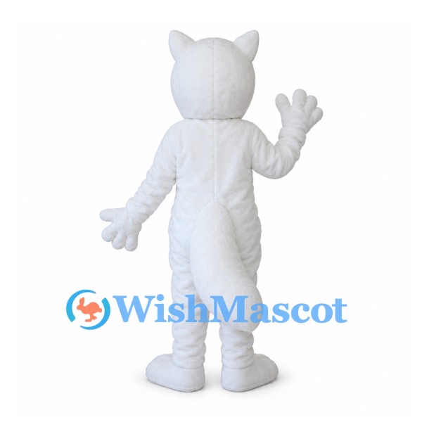 Fox Mascot Costume in White with Long Tail