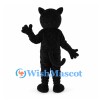 Black Panther Mascot Costume with White Belly and Long Tail
