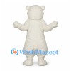 Polar Bear Mascot Costume in White with Rounded Belly