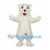 Polar Bear Mascot Costume in White with Rounded Belly