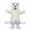 Polar Bear Mascot Costume in White with Rounded Belly
