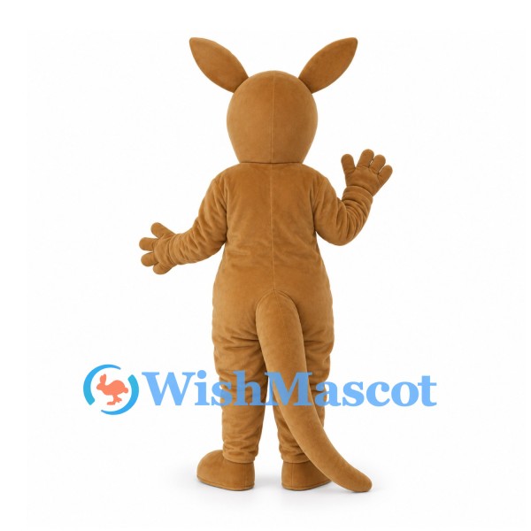 Kangaroo Mascot Costume in Tan with Long Ears and Tail
