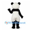 Panda Mascot Costume in Black and White with Round Belly