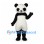 Panda Mascot Costume in Black and White with Round Belly