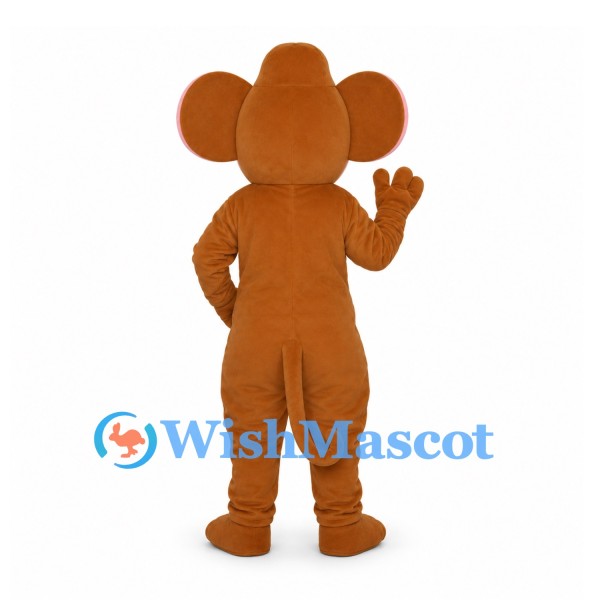 Mouse Mascot Costume in Brown with Large Pink Ears