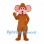 Mouse Mascot Costume in Brown with Large Pink Ears