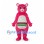 Bear Mascot Costume in Pink with Rainbow Belly Stripes