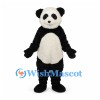 Panda Mascot Costume with Fluffy Black and White Fur