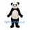 Panda Mascot Costume with Fluffy Black and White Fur