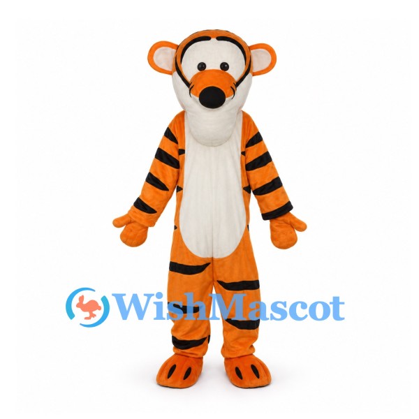 Tiger Mascot Costume in Orange with White Belly