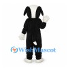 Dog Mascot Costume in Black and White with Floppy Ears