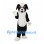 Dog Mascot Costume in Black and White with Floppy Ears