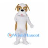 Dog Mascot Costume in White with Tan Patches