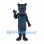 Panther Mascot Costume in Dark Blue with Green Eyes
