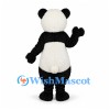 Panda Mascot Costume with Fluffy White Belly