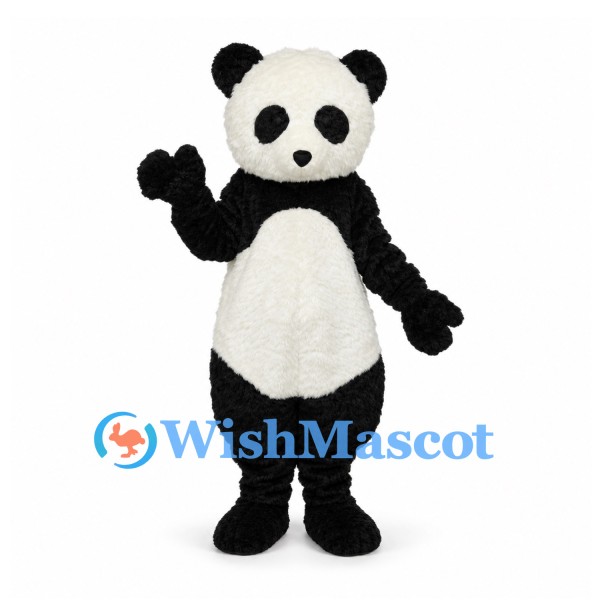 Panda Mascot Costume with Fluffy White Belly