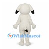 Dog Mascot Costume in Cream with Black Ear Tips