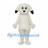 Dog Mascot Costume in Cream with Black Ear Tips