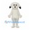 Dog Mascot Costume in Cream with Black Ear Tips