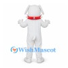 Dalmatian Dog Mascot Costume in White with Red Collar