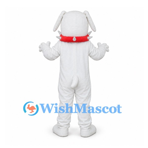 Dalmatian Dog Mascot Costume in White with Red Collar
