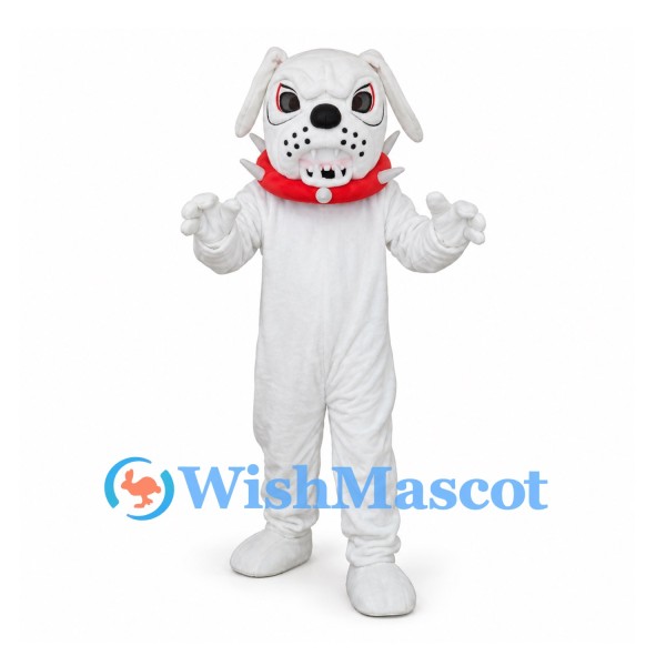 Dalmatian Dog Mascot Costume in White with Red Collar