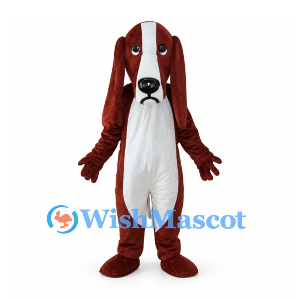 Hound Dog Mascot Costume in Brown with Long Ears