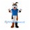 Dog Mascot Costume with Brown and Black Patches and Blue Shirt