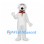 White Dog Mascot Costume with Red Collar and Gold Tag