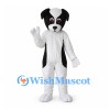 Dog Mascot Costume in White with Black Ears and Spots