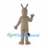 Donkey Mascot Costume in Gray with Upright Ears and Black Tail Tip