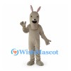 Donkey Mascot Costume in Gray with Upright Ears and Black Tail Tip