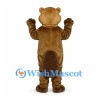 Beaver Mascot Costume in Brown with Buck Teeth and Flat Tail