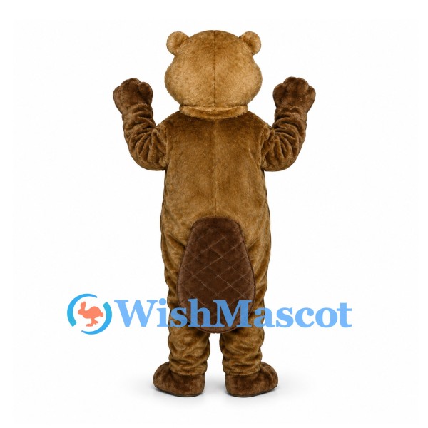 Beaver Mascot Costume in Brown with Buck Teeth and Flat Tail