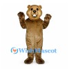 Beaver Mascot Costume in Brown with Buck Teeth and Flat Tail