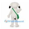 Dog Mascot Costume in Cream with Green Shoulder Bag