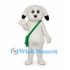 Dog Mascot Costume in Cream with Green Shoulder Bag