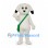 Dog Mascot Costume in Cream with Green Shoulder Bag