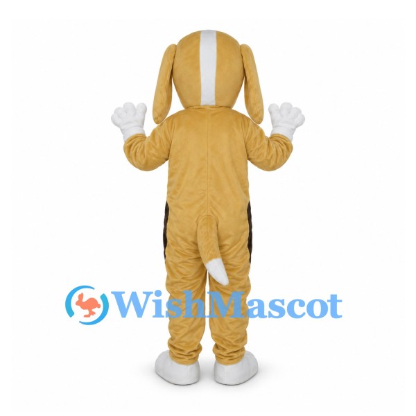Hound Dog Mascot Costume in Tan with White Belly and Long Ears