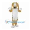 Hound Dog Mascot Costume in Tan with White Belly and Long Ears