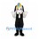 Dog Mascot Costume in Black and White with Yellow and Blue Cap