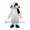 Dog Mascot Costume in White with Black Patches and Fluffy Fur