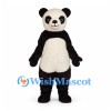 Panda Mascot Costume in Black and White with Small Round Ears