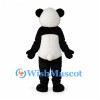 Panda Mascot Costume with Fluffy Head and White Belly