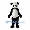 Panda Mascot Costume with Fluffy Head and White Belly