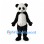 Panda Mascot Costume with Fluffy Head and White Belly
