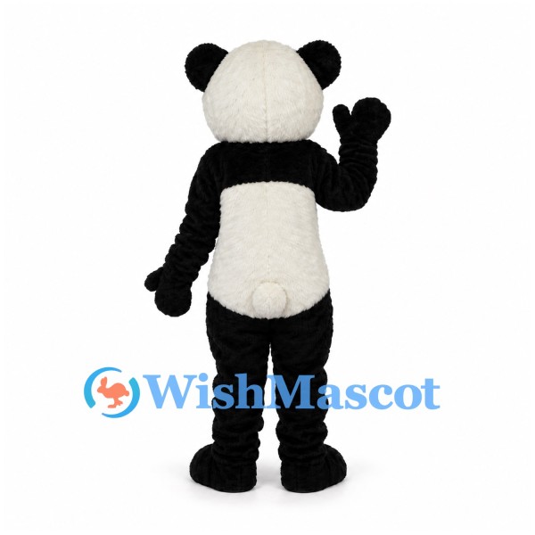Panda Mascot Costume with Rounded Ears and Black Eye Patches